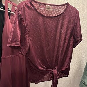 Gymshark Maroon Patterned Top